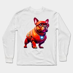 Frenchie in Futuristic Canine Armor Long Sleeve T-Shirt